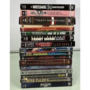 Wrestling DVD Lot WWE TNA John Cena Randy Savage Bret Hart Wrestlemania